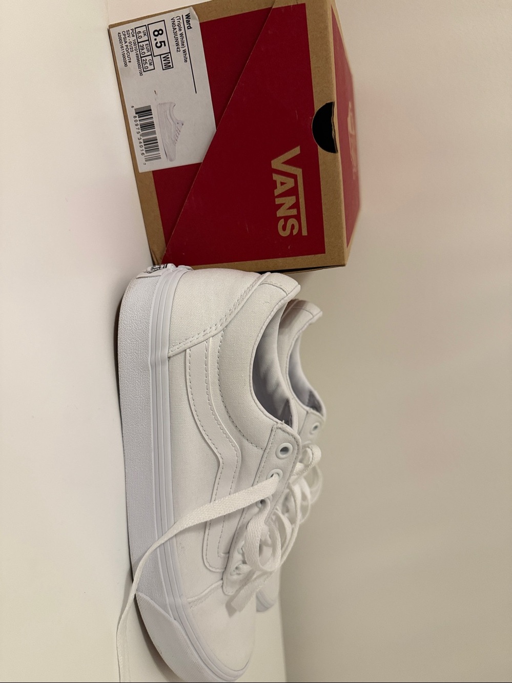 Vans All-White Low-Top Canvas Sneakers